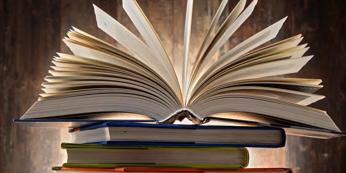 Open book on a desk